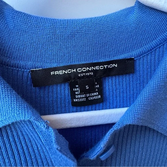 French Connection Nadina Collared Knit Cardigan in Ultramarine sz S - Picture 8 of 8